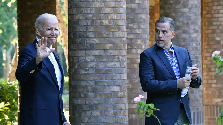 President Biden, left, and his son Hunter Biden, right.