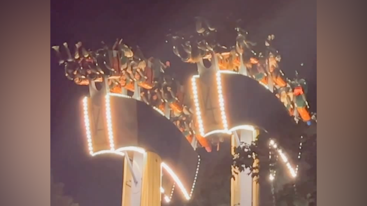 Guests on the "Lumberjack" at Canada's Wonderland