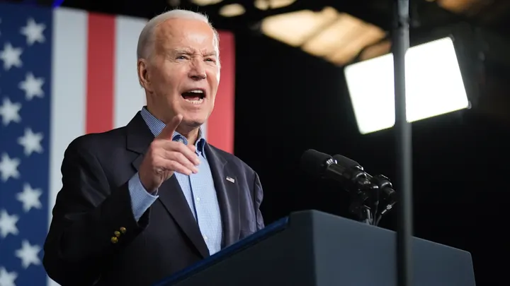 President Biden speaks at a campaign rally