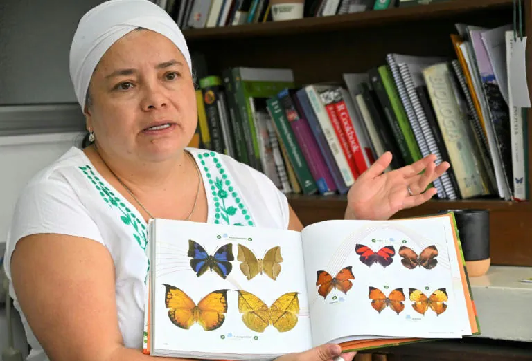 Biologist Maria Fernanda Checa says butterfly numbers in the Cuyabeno Wildlife Reserve are dropping