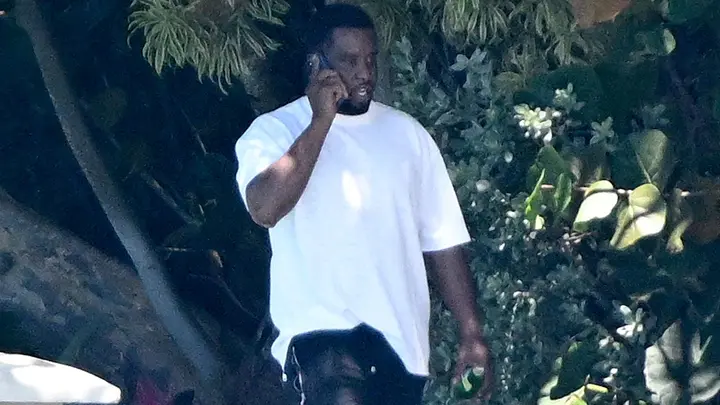 Sean Combs is shown outside his Miami home on Easter