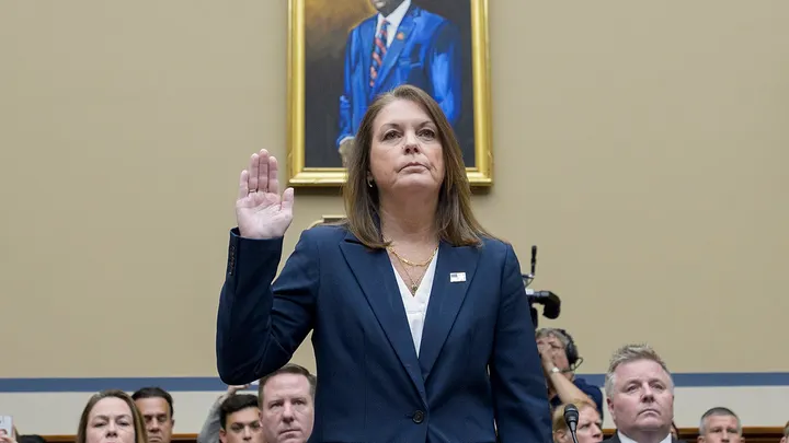 U.S. Secret Service Director Kimberly Cheatle is sworn in before the House Oversight